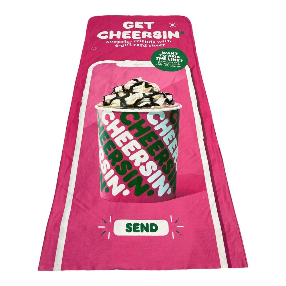 Dunkin’ Donuts “Cheersin” Body Pillow Cover – 2020 Holiday Promo – Latte & Donut
